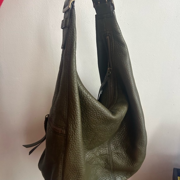 Banana Republic Dark Green Leather Shoulder Bag - Picture 3 of 5